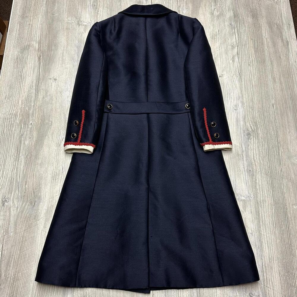 VTG Ruth McCulloch Pea Coat Women Small Navy Blue Double Breasted 60s Union MCM - Picture 6 of 16